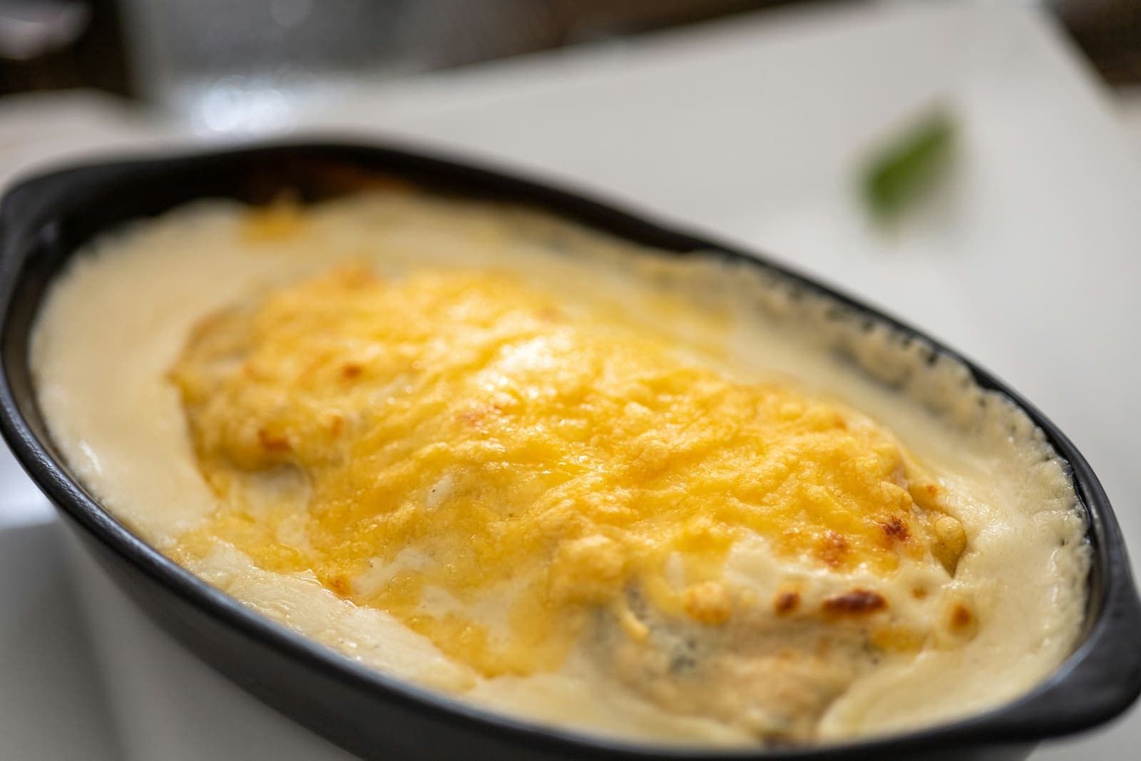 Brandade maison au reste de poisson et pommes de terre, gratinée en cocotte